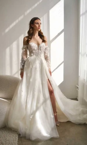Long sleeved wedding dress - Martina Liana Wedding Dresses